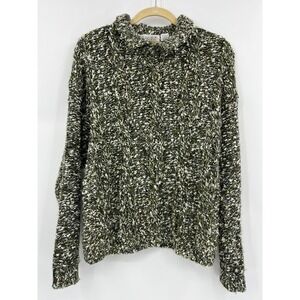 Vintage Sakura Sport Sweater Collared Boucle Cable Knit Size Large